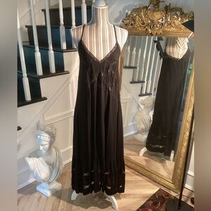 Zara black halter with lace trim